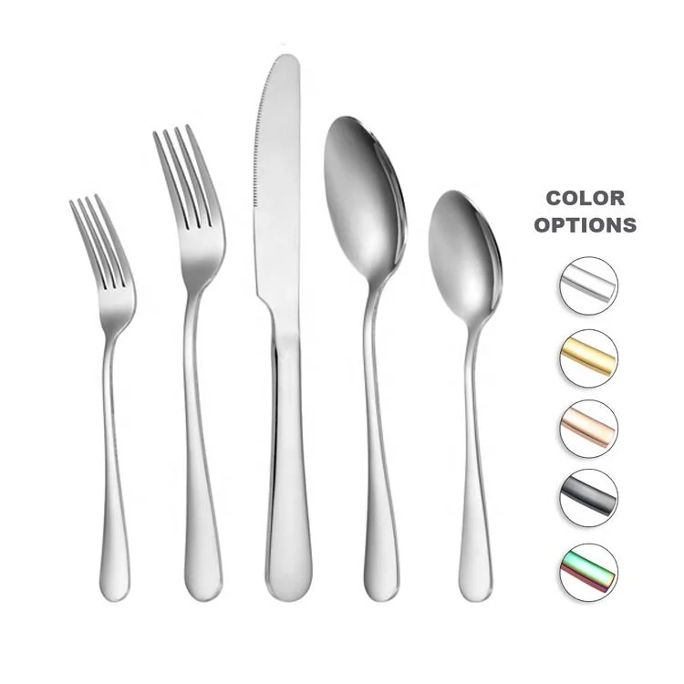 Daoqi Flatware OEM Mirror Silver Cheap Flatware Stainless Cutlery Silverware Set for Restaurant/Hotel/Canteen/Dining Room