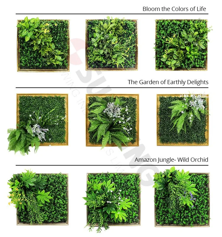 High Simulated Earth Friendly Fresh PE Green Wall Art for Decoration