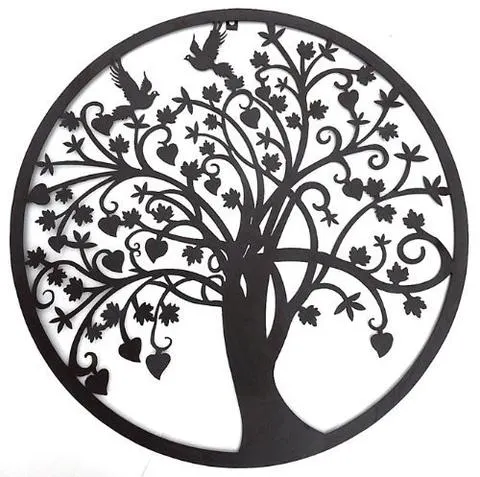 Laser Cut Metal Wall Hanging Black Tree Wall Art