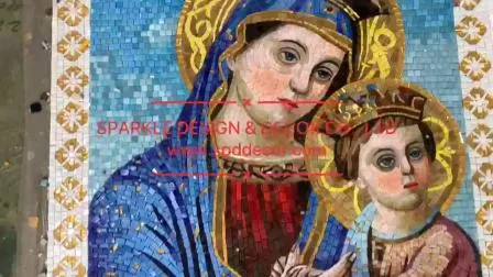 Bellissimo dipinto murale su misura con pesci di mare in mosaico di vetro su misura per la decorazione della parete di casa