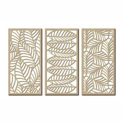 Monstera Wood Wall Art Home Decor 3 pannelli in legno Wall Art