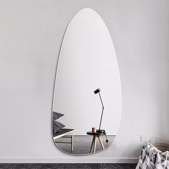 Morden Decor Bagno Negozio di tessuti Specchio a figura intera senza cornice da pavimento