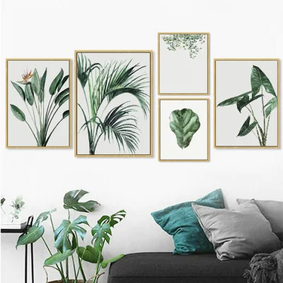 Poster estetico botanico moderno per piante, pittura minimalista, arte murale incorniciata per la decorazione della stanza